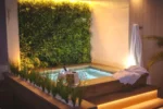 Hidromasaje con pared verde y flores Hotel Playa Ribera Spa Suances